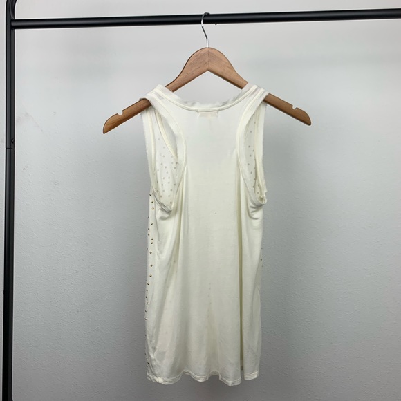 Kirra Beaded Sequin Tank Top Off White Gold Medium - Picture 6 of 8